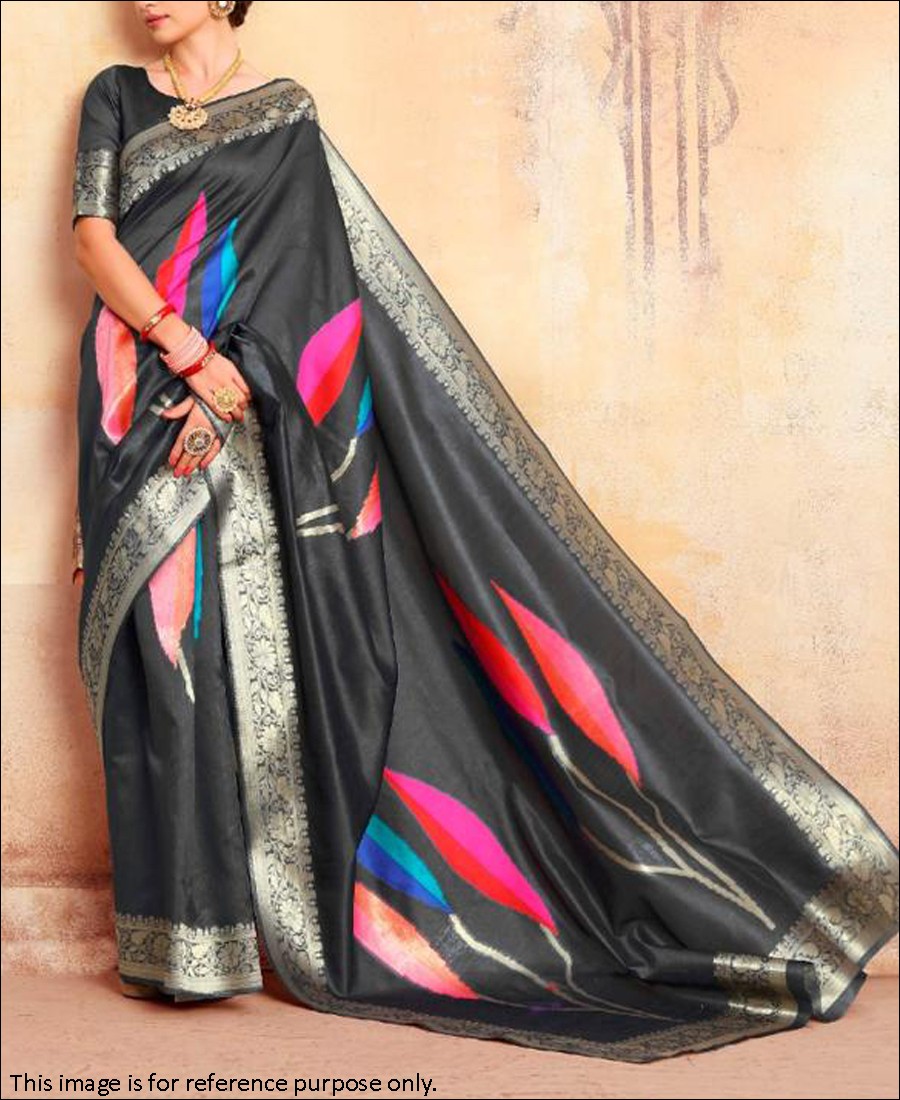 RE - Black Coloured Handloom Silk Saree - Latest Sarees - New In - Indian