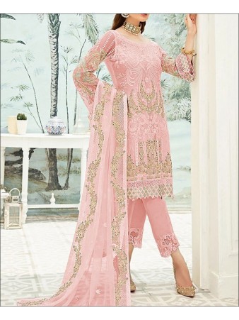 RF - Pink color Greorgette Straight Suit.